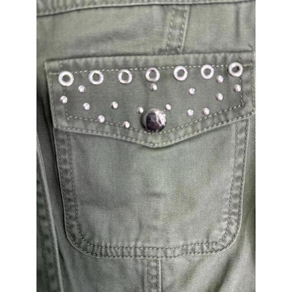 Justice Jacket Girls Size 10 Army Green Utility Parka Lightweight Coat - Picture 3 of 7